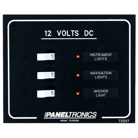 Paneltronics Standard DC 3 Position Breaker Panel w/LEDs - Get Tight Gear