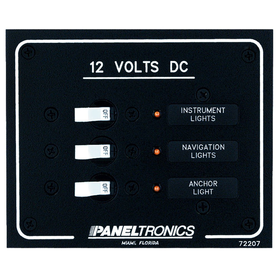 Paneltronics Standard DC 3 Position Breaker Panel w/LEDs - Get Tight Gear
