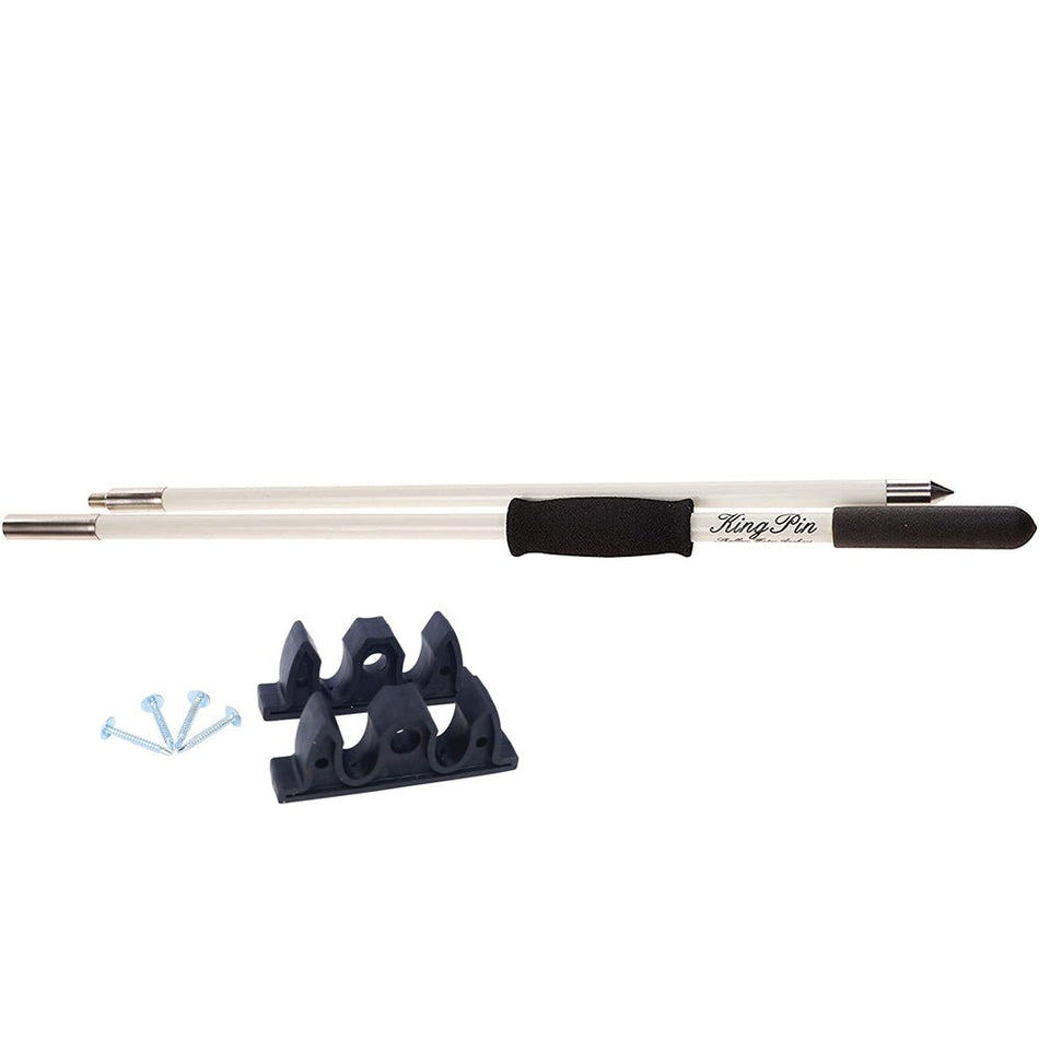 Panther 10' King Pin Anchor Pole - 2 - Piece - White - Get Tight Gear
