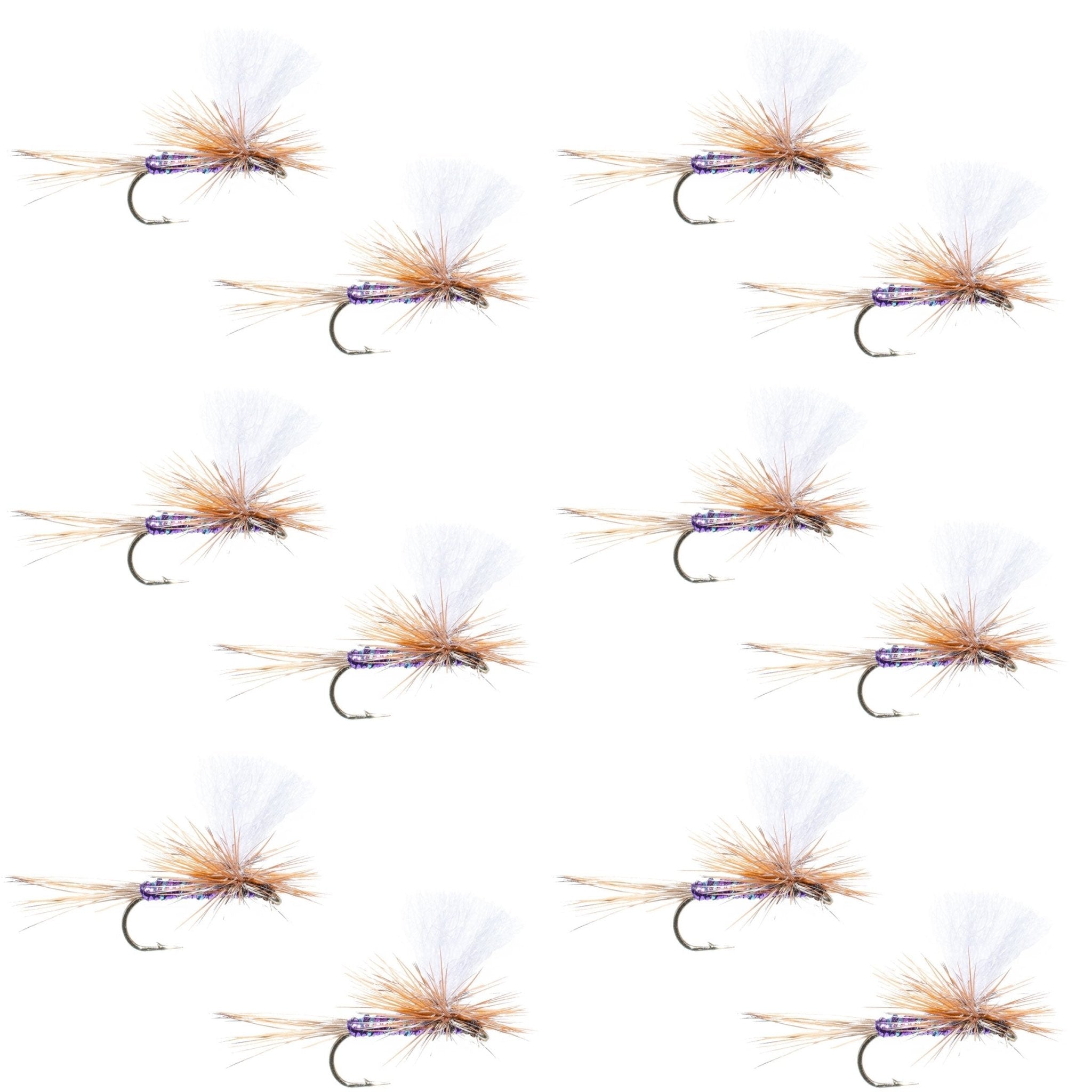 Parachute Super Flash Purple Haze Dry Fly - 12 Flies Size 14 - Get Tight Gear