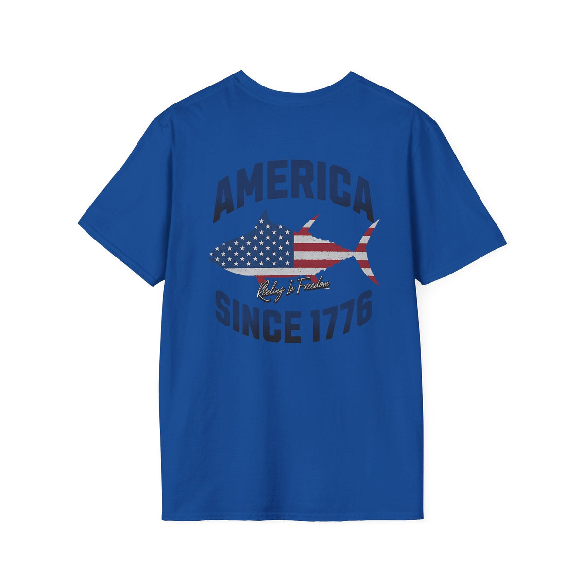Patriotic Fish Graphic Unisex T-Shirt, July 4th Tee, American Pride Shirt, Casual Summer Top, Gift for Fishermen - Get Tight Gear