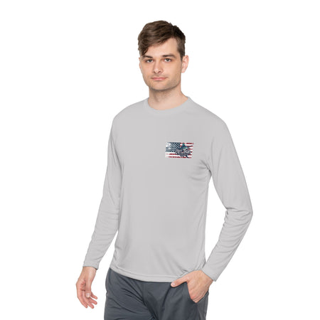 Patriotic Fishing Long Sleeve Tee - Unisex Tee for Outdoor Adventures, Fishing Gear, Vacation Wear, Independence Day Gift, Casual Comfort - Get Tight Gear