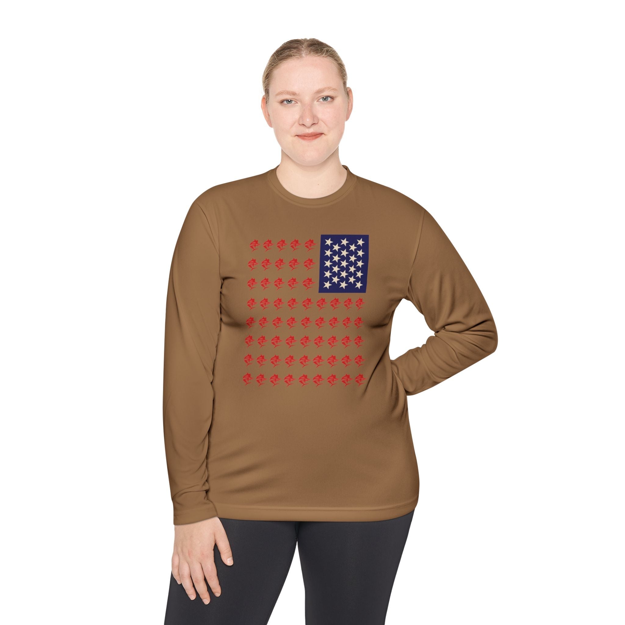 Patriotic Fishing Long Sleeve Tee - Unisex Tee for Outdoor Adventures, Fishing Gear, Vacation Wear, Independence Day Gift, Casual Comfort - Get Tight Gear