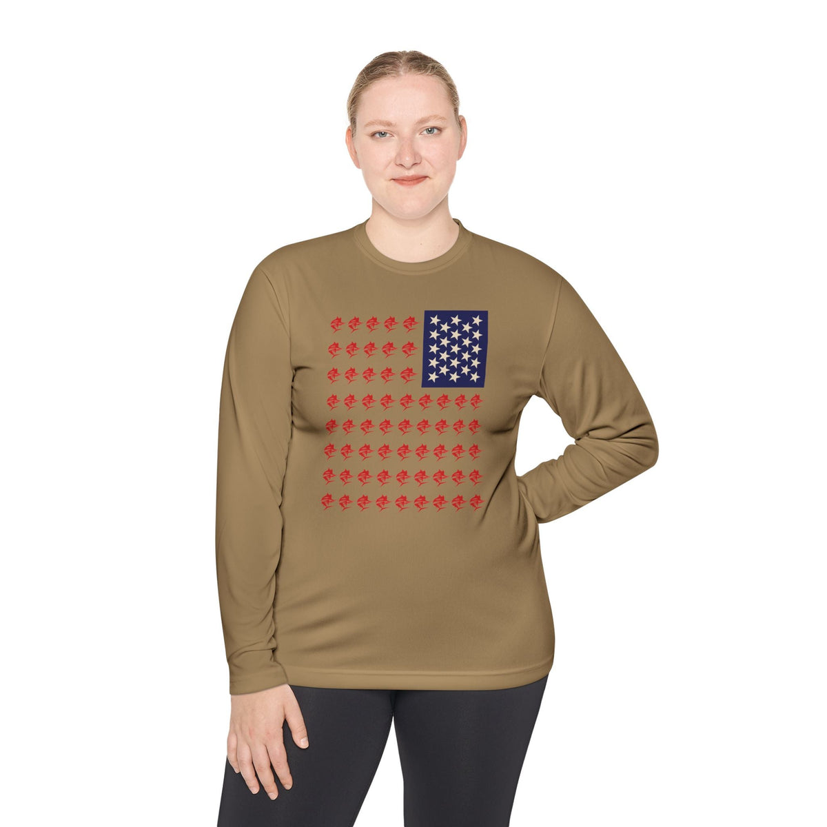 Patriotic Fishing Long Sleeve Tee - Unisex Tee for Outdoor Adventures, Fishing Gear, Vacation Wear, Independence Day Gift, Casual Comfort - Get Tight Gear