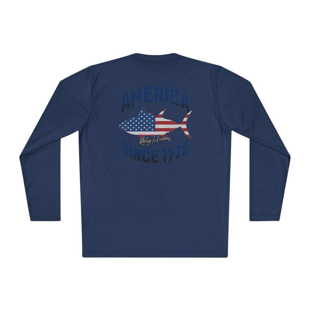 Patriotic Fishing Long Sleeve Tee - Unisex Tee for Outdoor Adventures, Fishing Gear, Vacation Wear, Independence Day Gift, Casual Comfort - Get Tight Gear