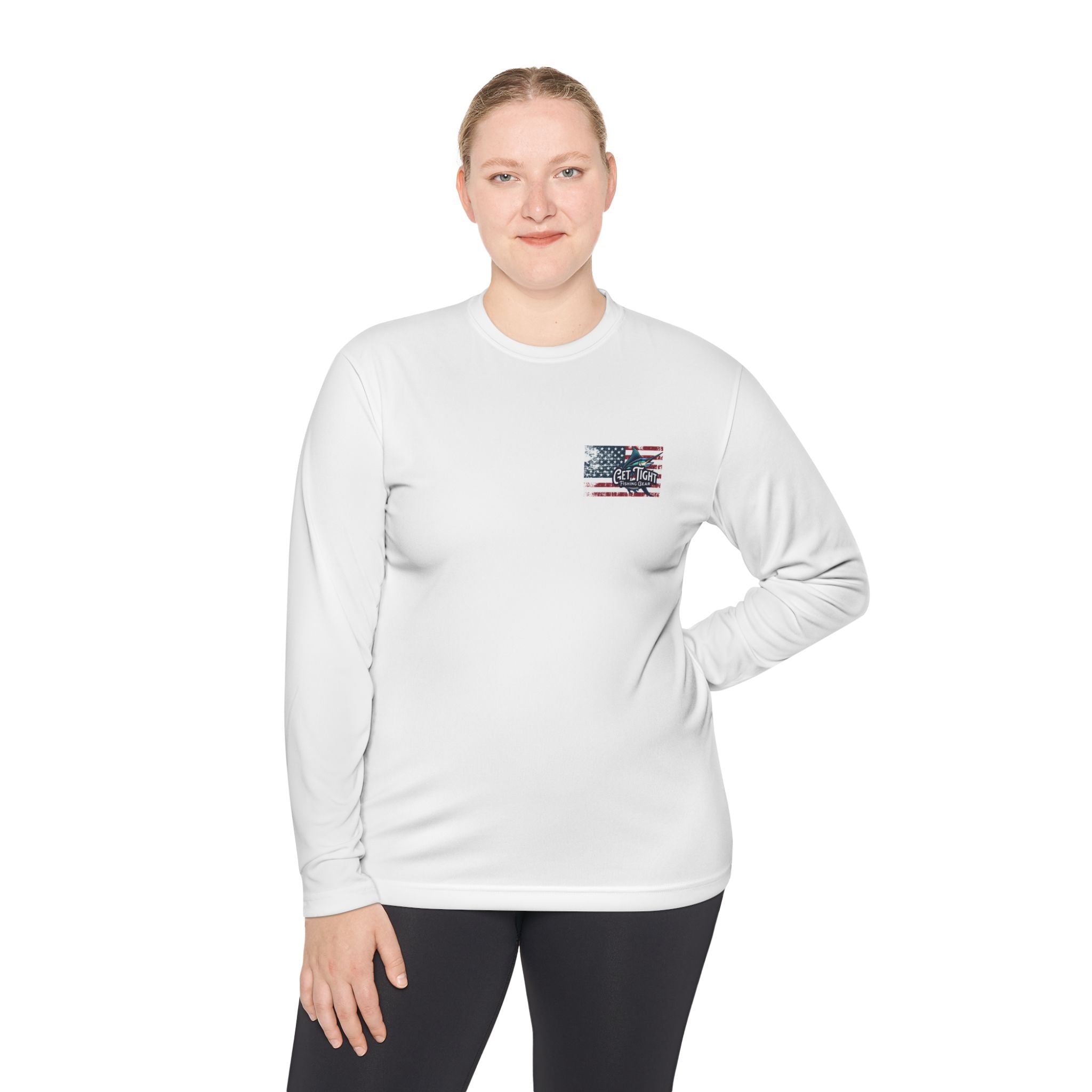 Patriotic Fishing Long Sleeve Tee - Unisex Tee for Outdoor Adventures, Fishing Gear, Vacation Wear, Independence Day Gift, Casual Comfort - Get Tight Gear