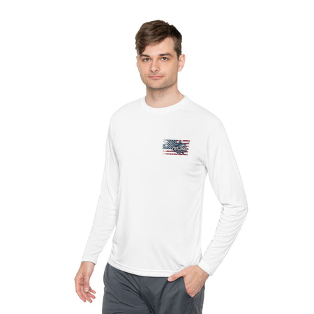 Patriotic Fishing Long Sleeve Tee - Unisex Tee for Outdoor Adventures, Fishing Gear, Vacation Wear, Independence Day Gift, Casual Comfort - Get Tight Gear