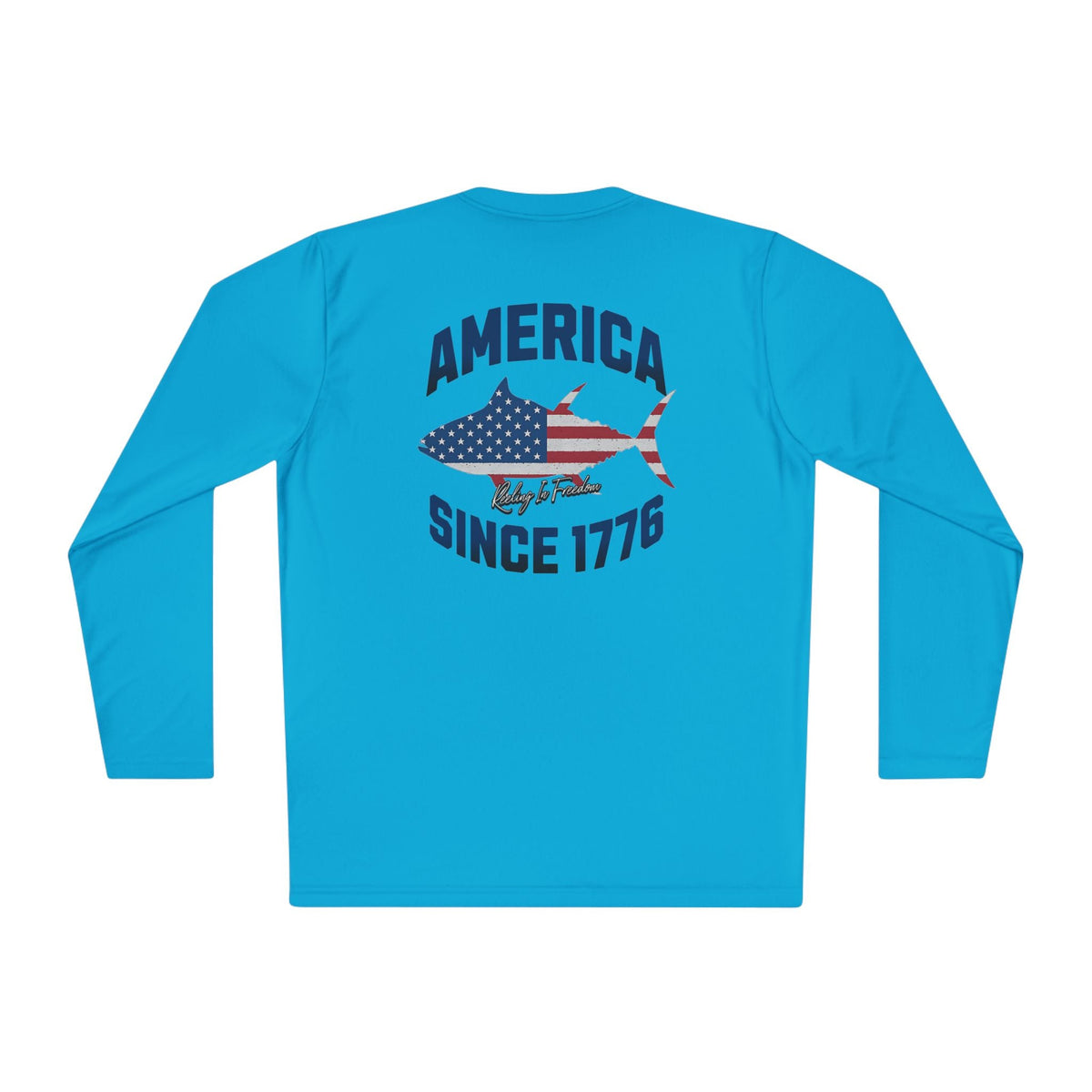 Patriotic Fishing Long Sleeve Tee - Unisex Tee for Outdoor Adventures, Fishing Gear, Vacation Wear, Independence Day Gift, Casual Comfort - Get Tight Gear