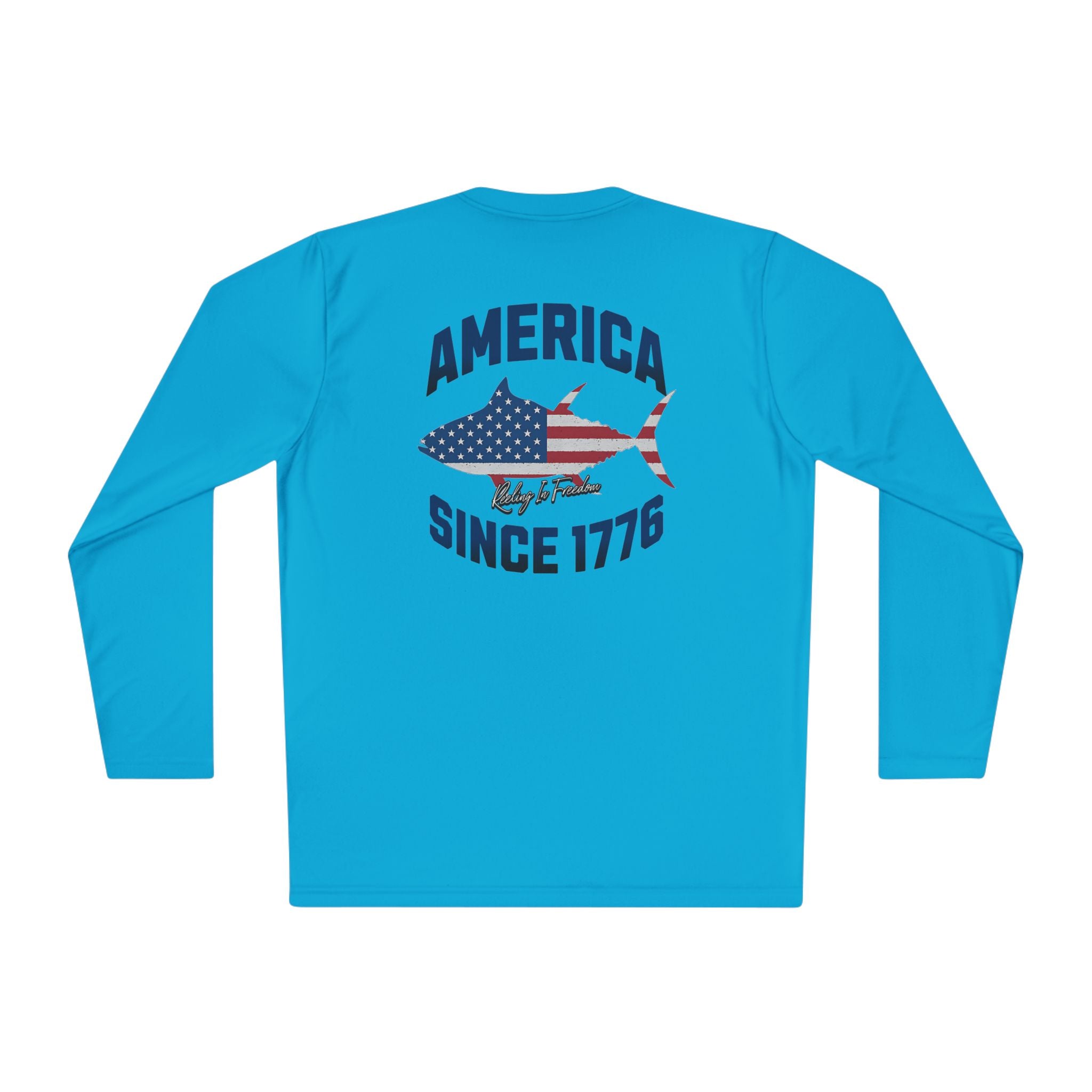 Patriotic Fishing Long Sleeve Tee - Unisex Tee for Outdoor Adventures, Fishing Gear, Vacation Wear, Independence Day Gift, Casual Comfort - Get Tight Gear