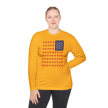 Patriotic Fishing Long Sleeve Tee - Unisex Tee for Outdoor Adventures, Fishing Gear, Vacation Wear, Independence Day Gift, Casual Comfort - Get Tight Gear