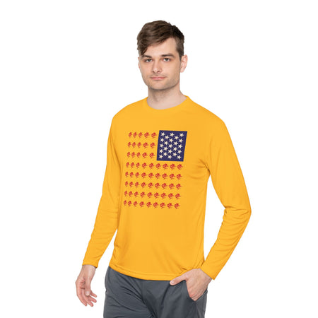 Patriotic Fishing Long Sleeve Tee - Unisex Tee for Outdoor Adventures, Fishing Gear, Vacation Wear, Independence Day Gift, Casual Comfort - Get Tight Gear