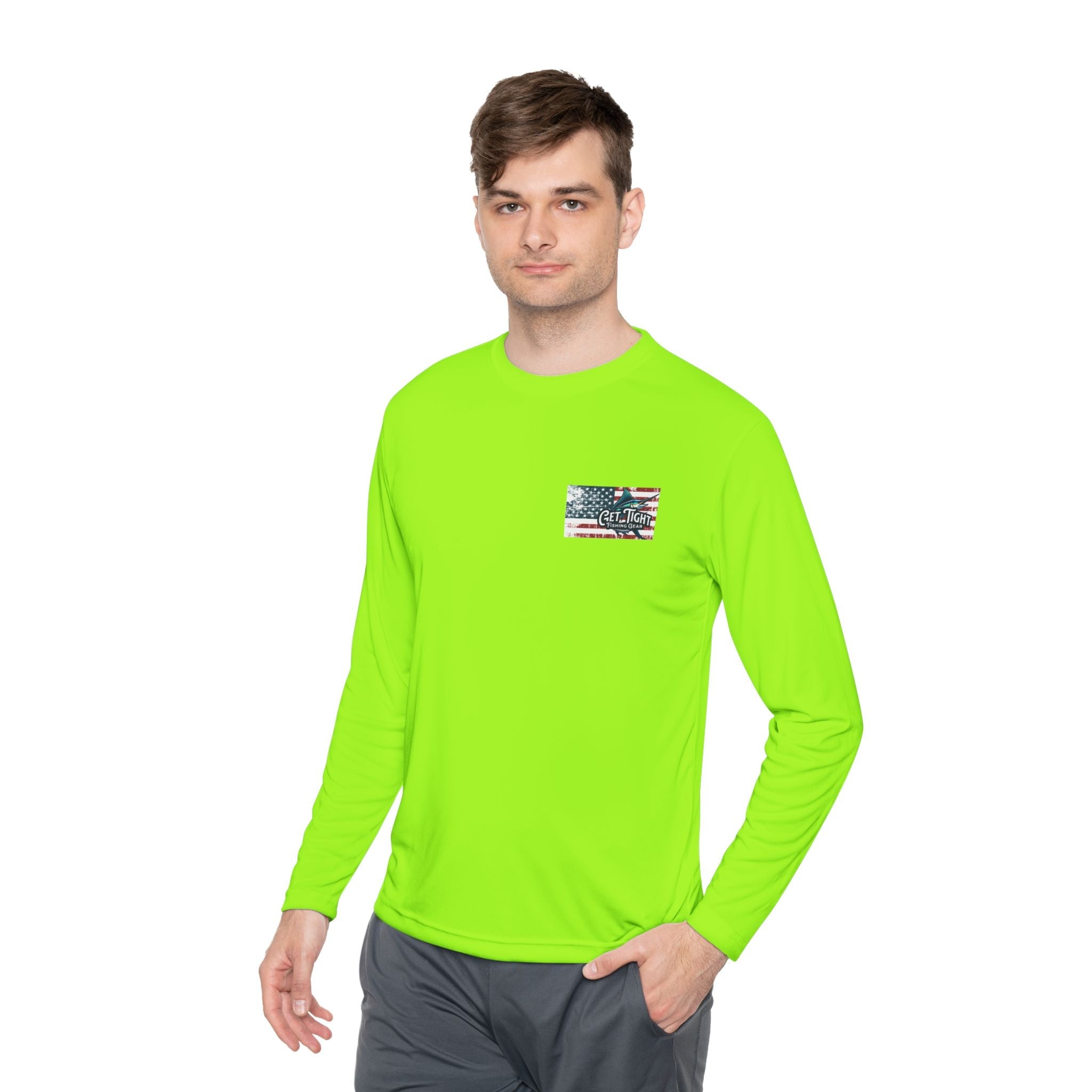 Patriotic Fishing Long Sleeve Tee - Unisex Tee for Outdoor Adventures, Fishing Gear, Vacation Wear, Independence Day Gift, Casual Comfort - Get Tight Gear