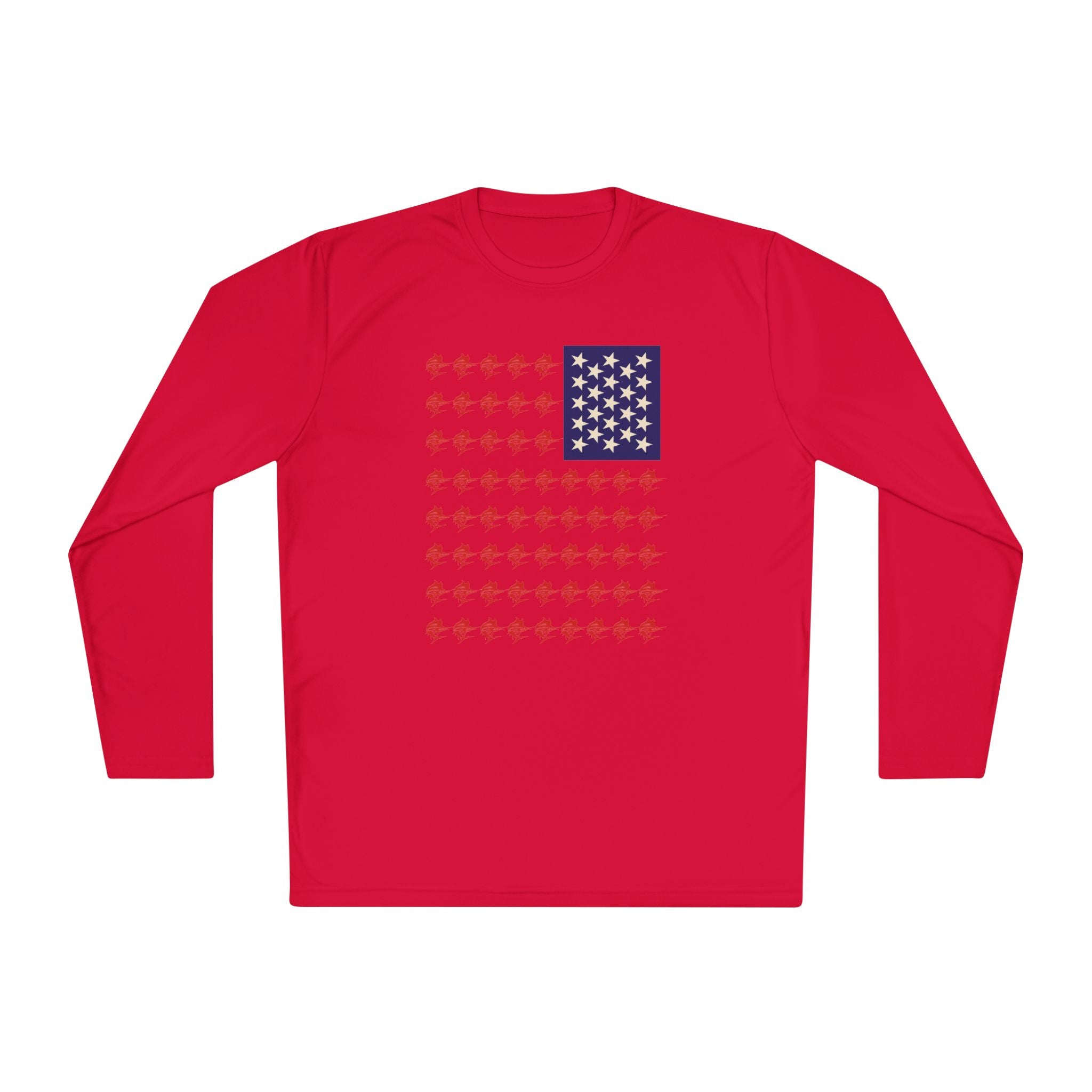 Patriotic Fishing Long Sleeve Tee - Unisex Tee for Outdoor Adventures, Fishing Gear, Vacation Wear, Independence Day Gift, Casual Comfort - Get Tight Gear