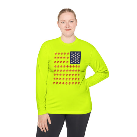 Patriotic Fishing Long Sleeve Tee - Unisex Tee for Outdoor Adventures, Fishing Gear, Vacation Wear, Independence Day Gift, Casual Comfort - Get Tight Gear