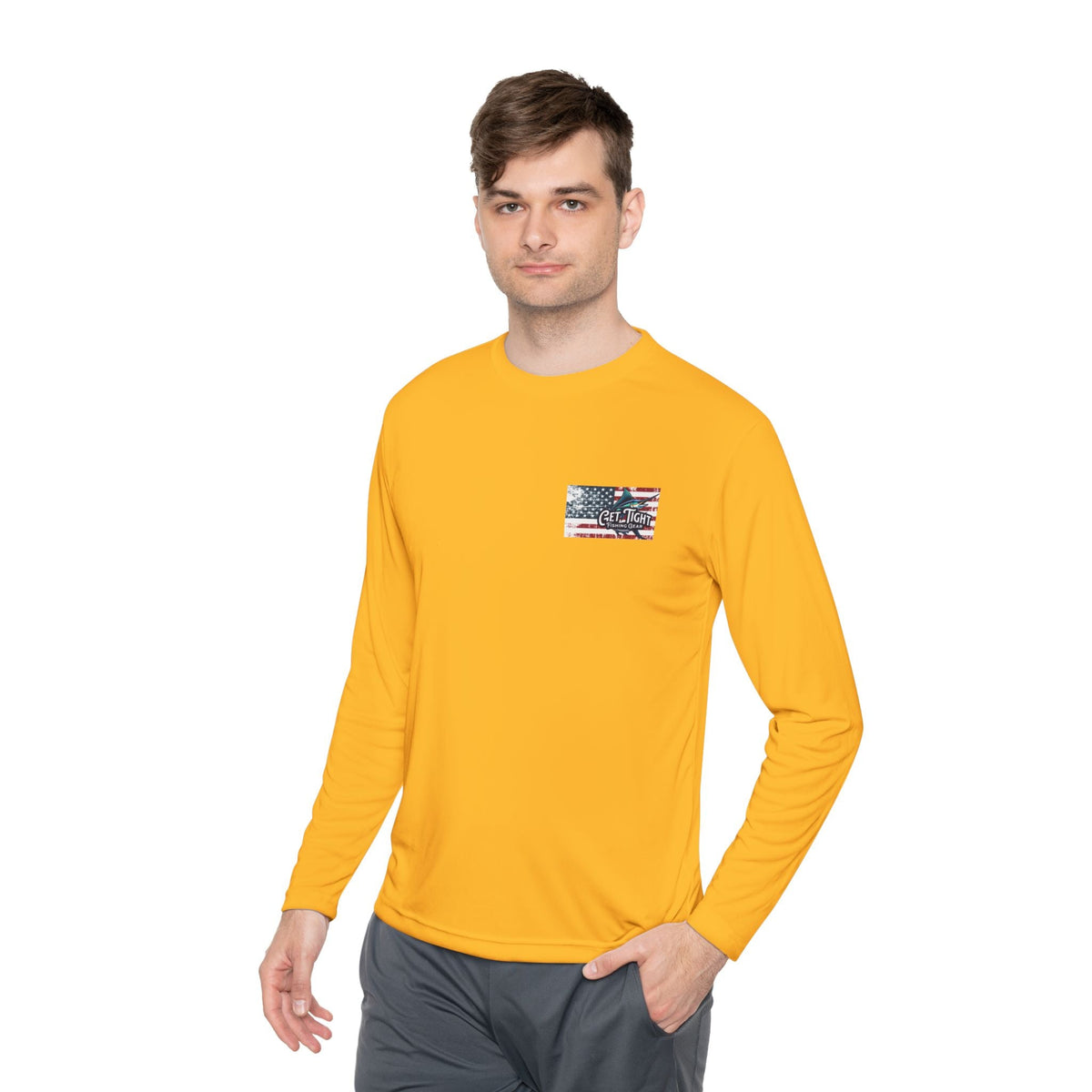 Patriotic Fishing Long Sleeve Tee - Unisex Tee for Outdoor Adventures, Fishing Gear, Vacation Wear, Independence Day Gift, Casual Comfort - Get Tight Gear