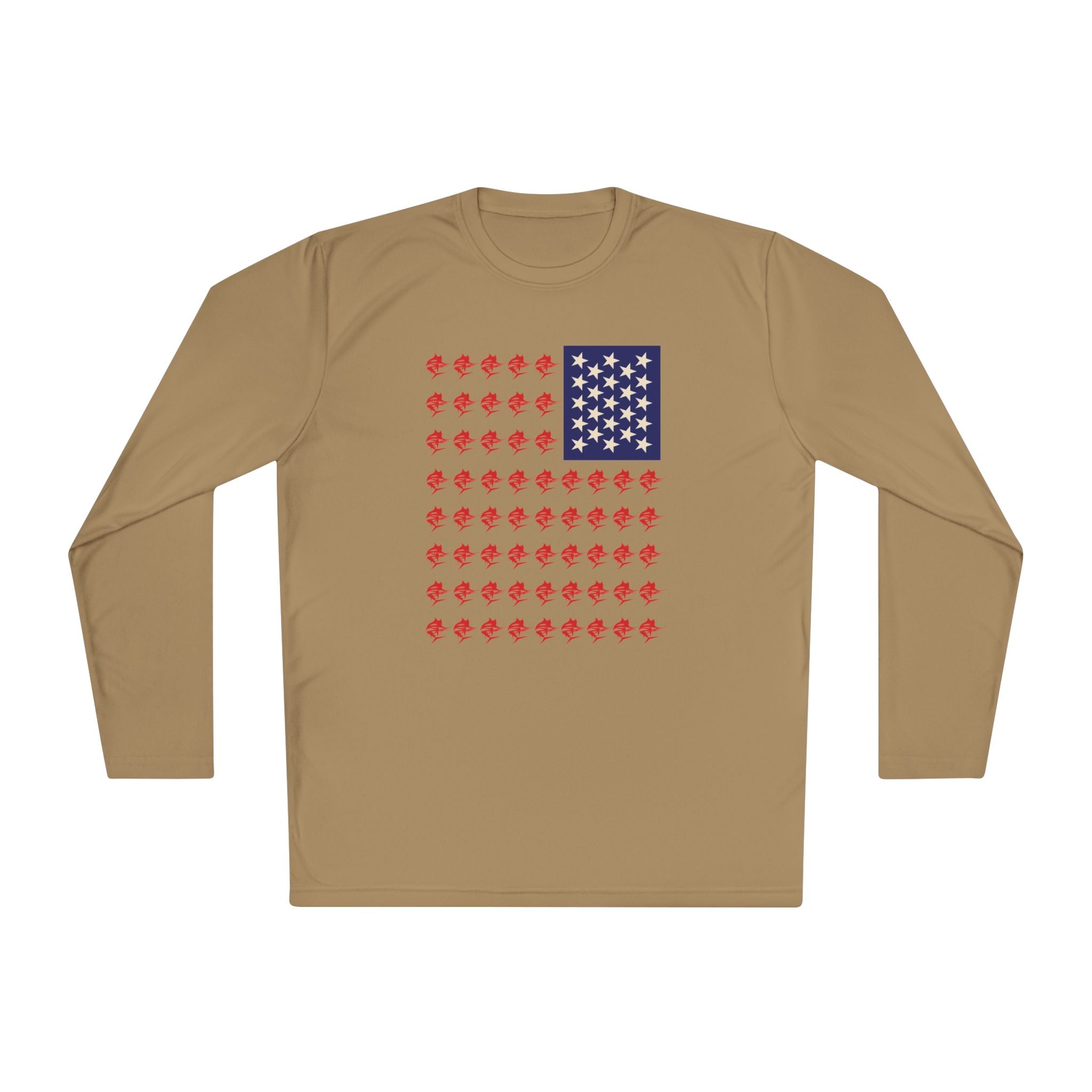 Patriotic Fishing Long Sleeve Tee - Unisex Tee for Outdoor Adventures, Fishing Gear, Vacation Wear, Independence Day Gift, Casual Comfort - Get Tight Gear