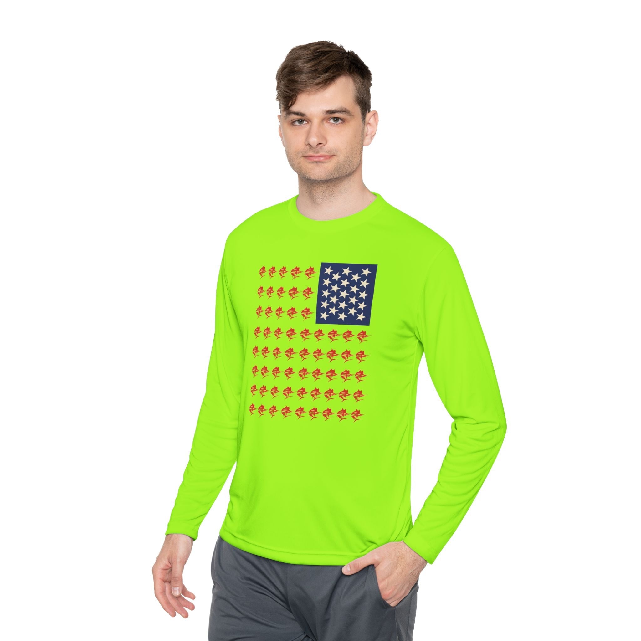 Patriotic Fishing Long Sleeve Tee - Unisex Tee for Outdoor Adventures, Fishing Gear, Vacation Wear, Independence Day Gift, Casual Comfort - Get Tight Gear