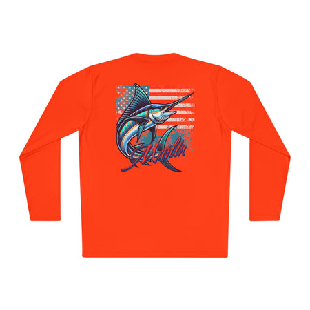 Patriotic Fishing Long Sleeve Tee - Unisex Tee for Outdoor Adventures, Fishing Gear, Vacation Wear, Independence Day Gift, Casual Comfort - Get Tight Gear