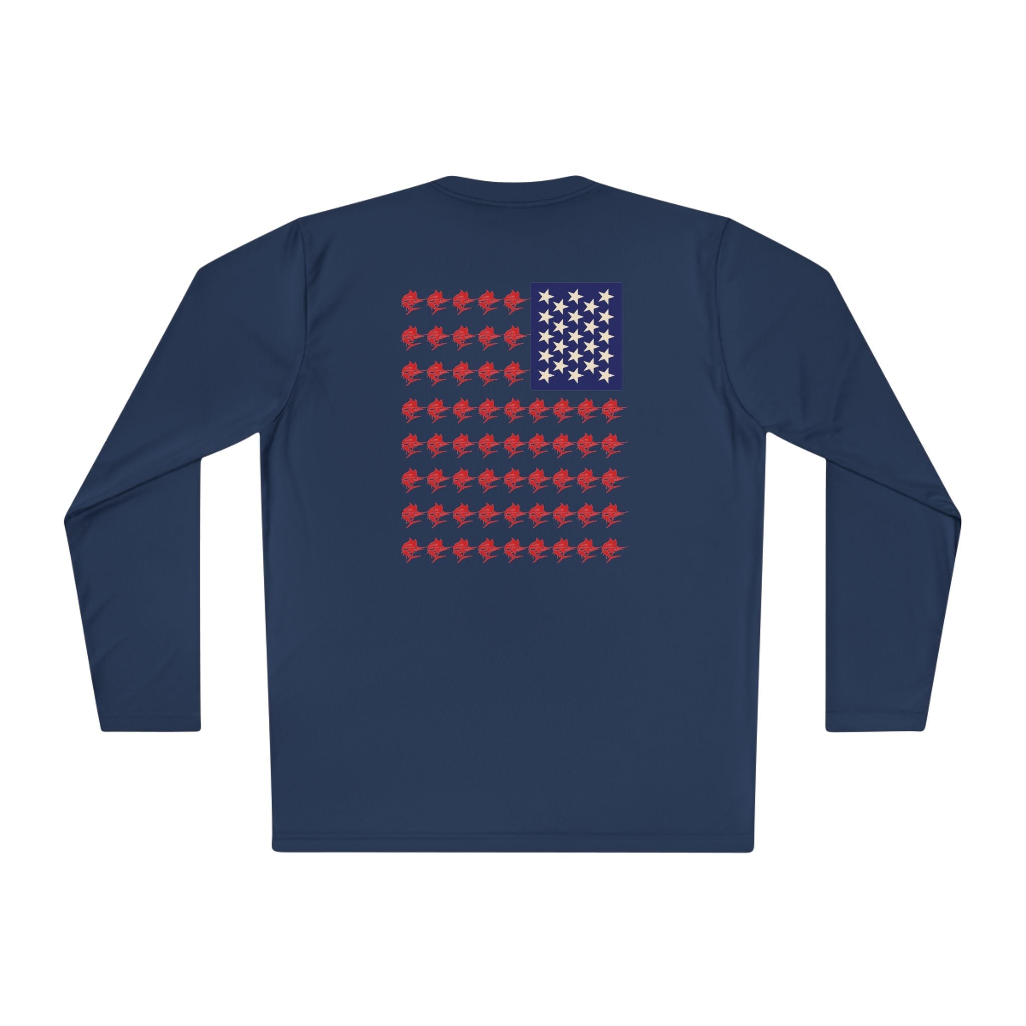 Patriotic Fishing Long Sleeve Tee - Unisex Tee for Outdoor Adventures, Fishing Gear, Vacation Wear, Independence Day Gift, Casual Comfort - Get Tight Gear