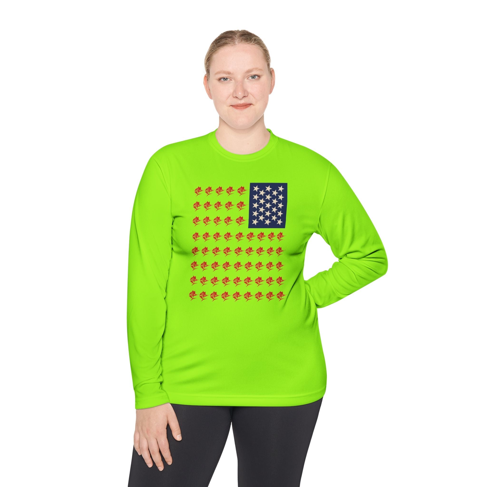 Patriotic Fishing Long Sleeve Tee - Unisex Tee for Outdoor Adventures, Fishing Gear, Vacation Wear, Independence Day Gift, Casual Comfort - Get Tight Gear