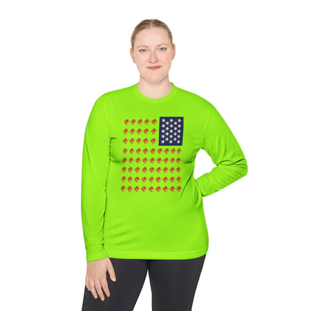 Patriotic Fishing Long Sleeve Tee - Unisex Tee for Outdoor Adventures, Fishing Gear, Vacation Wear, Independence Day Gift, Casual Comfort - Get Tight Gear