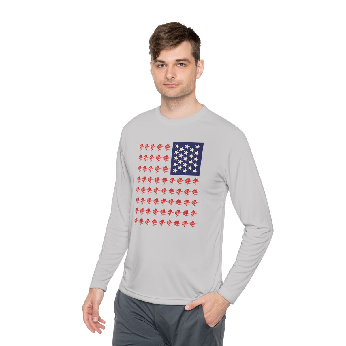 Patriotic Fishing Long Sleeve Tee - Unisex Tee for Outdoor Adventures, Fishing Gear, Vacation Wear, Independence Day Gift, Casual Comfort - Get Tight Gear