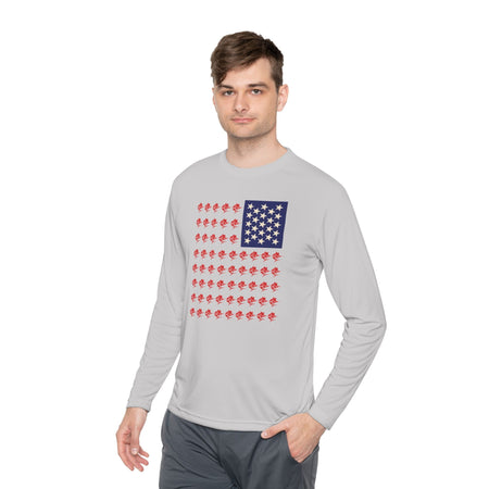 Patriotic Fishing Long Sleeve Tee - Unisex Tee for Outdoor Adventures, Fishing Gear, Vacation Wear, Independence Day Gift, Casual Comfort - Get Tight Gear