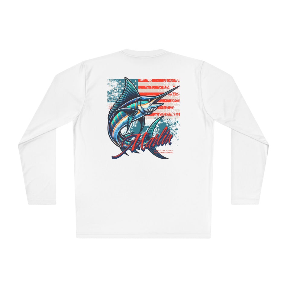 Patriotic Fishing Long Sleeve Tee - Unisex Tee for Outdoor Adventures, Fishing Gear, Vacation Wear, Independence Day Gift, Casual Comfort - Get Tight Gear