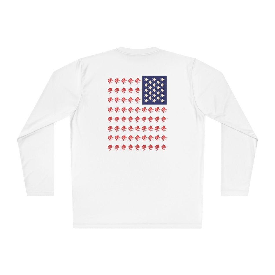 Patriotic Fishing Long Sleeve Tee - Unisex Tee for Outdoor Adventures, Fishing Gear, Vacation Wear, Independence Day Gift, Casual Comfort - Get Tight Gear