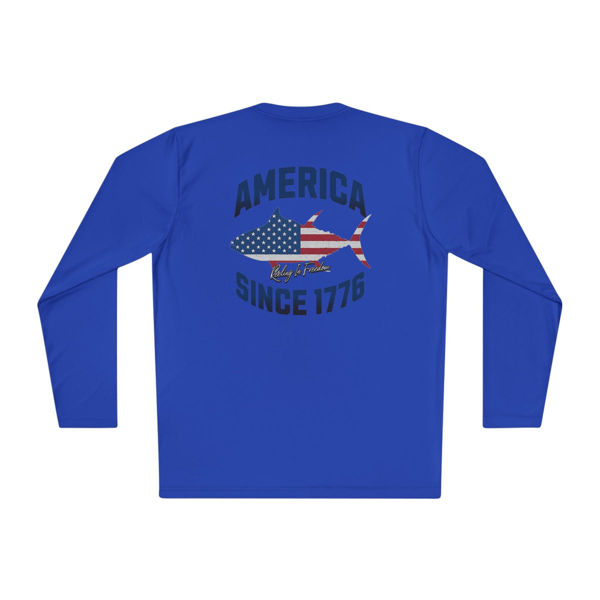 Patriotic Fishing Long Sleeve Tee - Unisex Tee for Outdoor Adventures, Fishing Gear, Vacation Wear, Independence Day Gift, Casual Comfort - Get Tight Gear