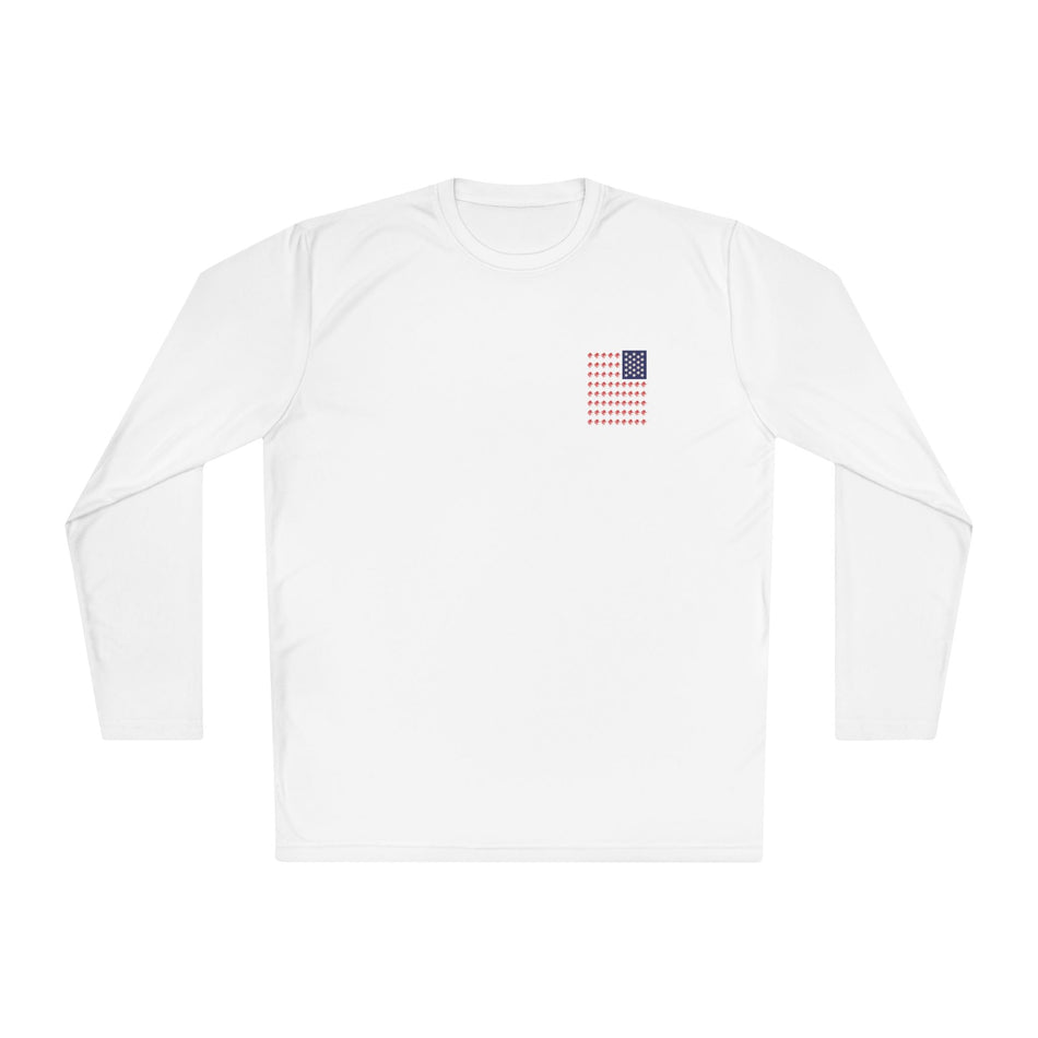 Patriotic Fishing Long Sleeve Tee - Unisex Tee for Outdoor Adventures, Fishing Gear, Vacation Wear, Independence Day Gift, Casual Comfort - Get Tight Gear