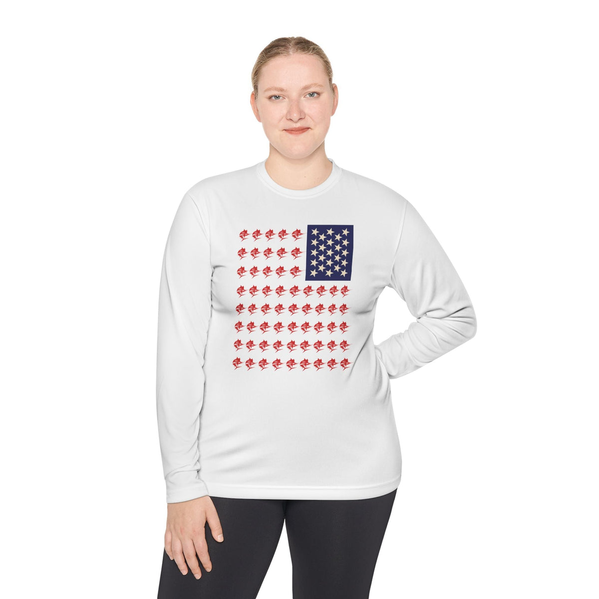 Patriotic Fishing Long Sleeve Tee - Unisex Tee for Outdoor Adventures, Fishing Gear, Vacation Wear, Independence Day Gift, Casual Comfort - Get Tight Gear