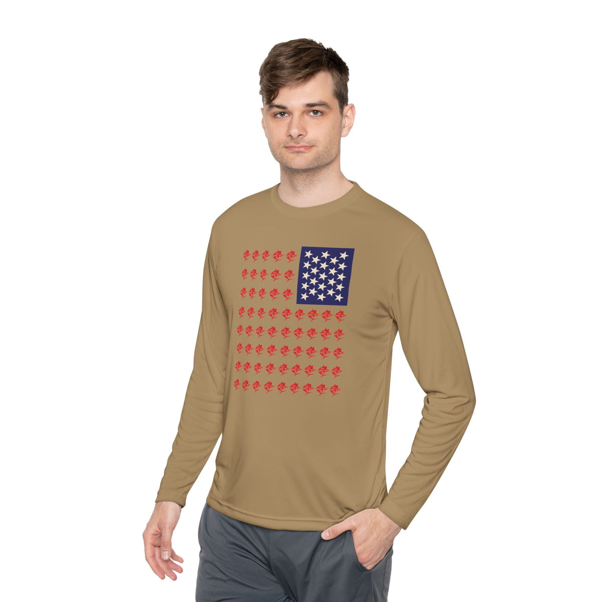 Patriotic Fishing Long Sleeve Tee - Unisex Tee for Outdoor Adventures, Fishing Gear, Vacation Wear, Independence Day Gift, Casual Comfort - Get Tight Gear