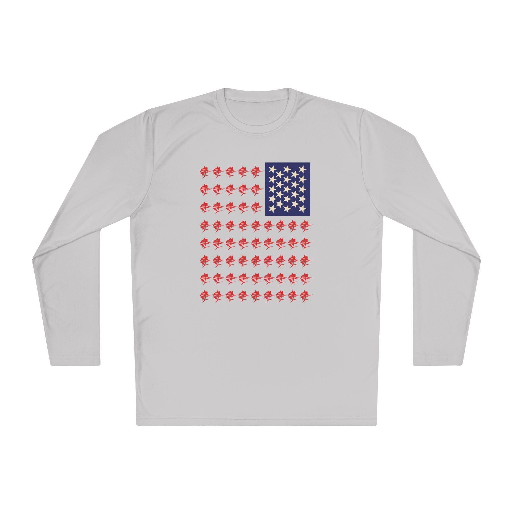 Patriotic Fishing Long Sleeve Tee - Unisex Tee for Outdoor Adventures, Fishing Gear, Vacation Wear, Independence Day Gift, Casual Comfort - Get Tight Gear