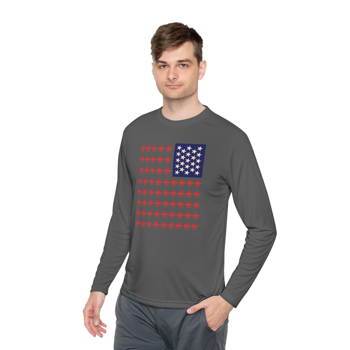 Patriotic Fishing Long Sleeve Tee - Unisex Tee for Outdoor Adventures, Fishing Gear, Vacation Wear, Independence Day Gift, Casual Comfort - Get Tight Gear
