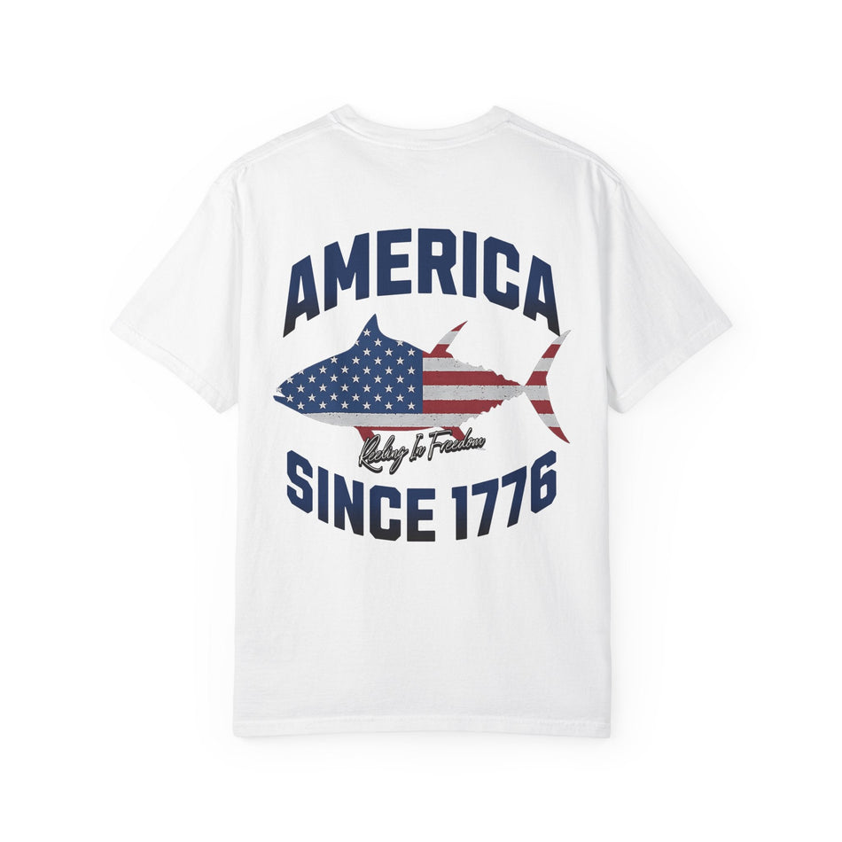 Patriotic Graphic Tee | Unisex T-Shirt for Independence Day, BBQs, Casual Outings, Fisherman Gift, Fourth of July Celebration - Get Tight Gear