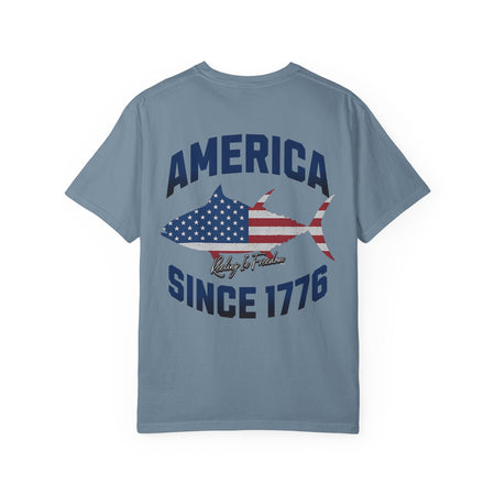 Patriotic Graphic Tee | Unisex T-Shirt for Independence Day, BBQs, Casual Outings, Fisherman Gift, Fourth of July Celebration - Get Tight Gear