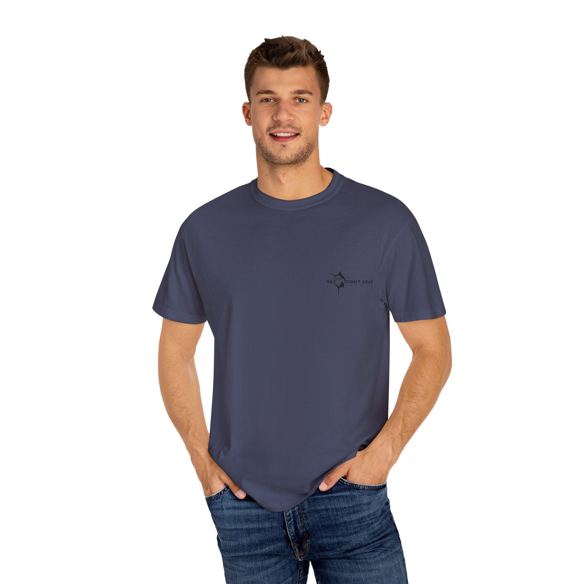 Patriotic Marlin Graphic T-Shirt, American Flag Tee, Summer Casual Wear, Unisex Gift, Independence Day Stylish Top - Get Tight Gear