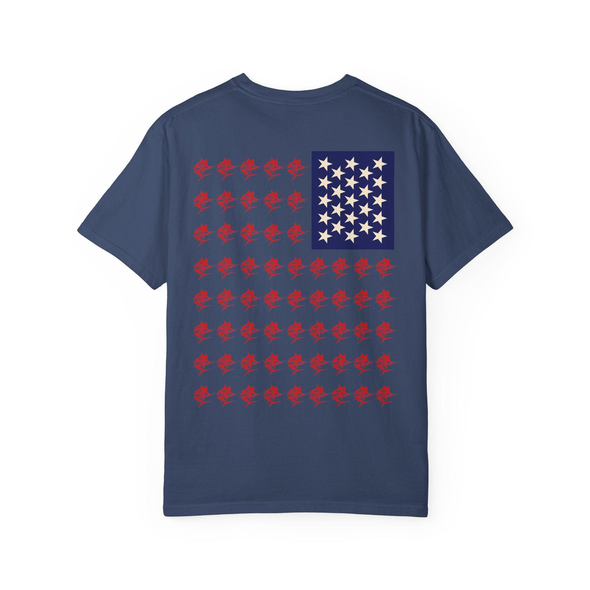 Patriotic Marlin Graphic T-Shirt, American Flag Tee, Summer Casual Wear, Unisex Gift, Independence Day Stylish Top - Get Tight Gear