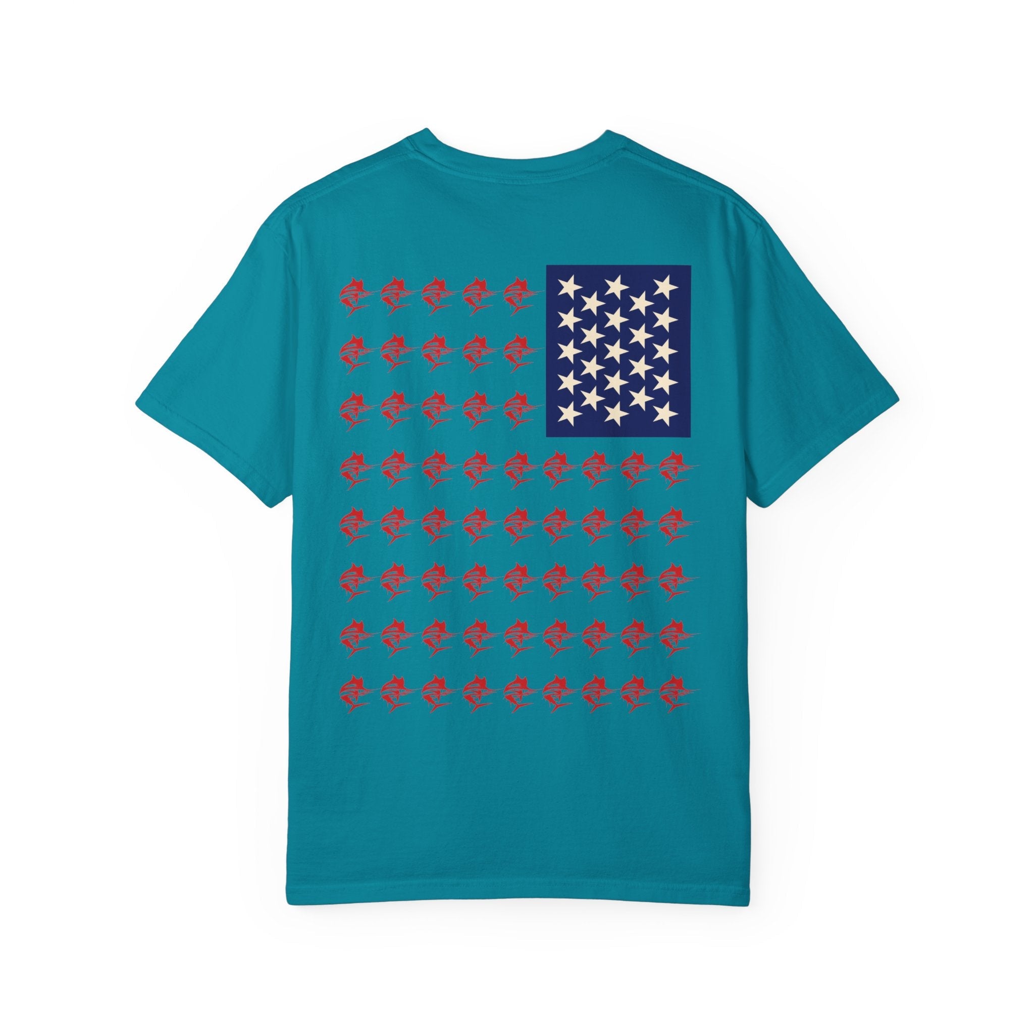 Patriotic Marlin Graphic T-Shirt, American Flag Tee, Summer Casual Wear, Unisex Gift, Independence Day Stylish Top - Get Tight Gear