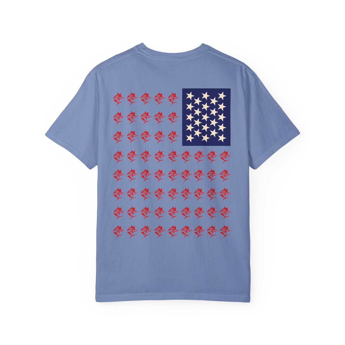 Patriotic Marlin Graphic T-Shirt, American Flag Tee, Summer Casual Wear, Unisex Gift, Independence Day Stylish Top - Get Tight Gear