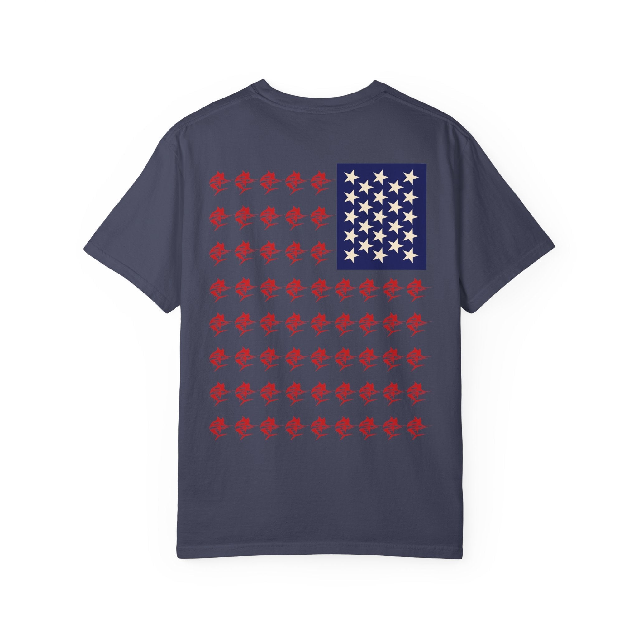 Patriotic Marlin Graphic T-Shirt, American Flag Tee, Summer Casual Wear, Unisex Gift, Independence Day Stylish Top - Get Tight Gear