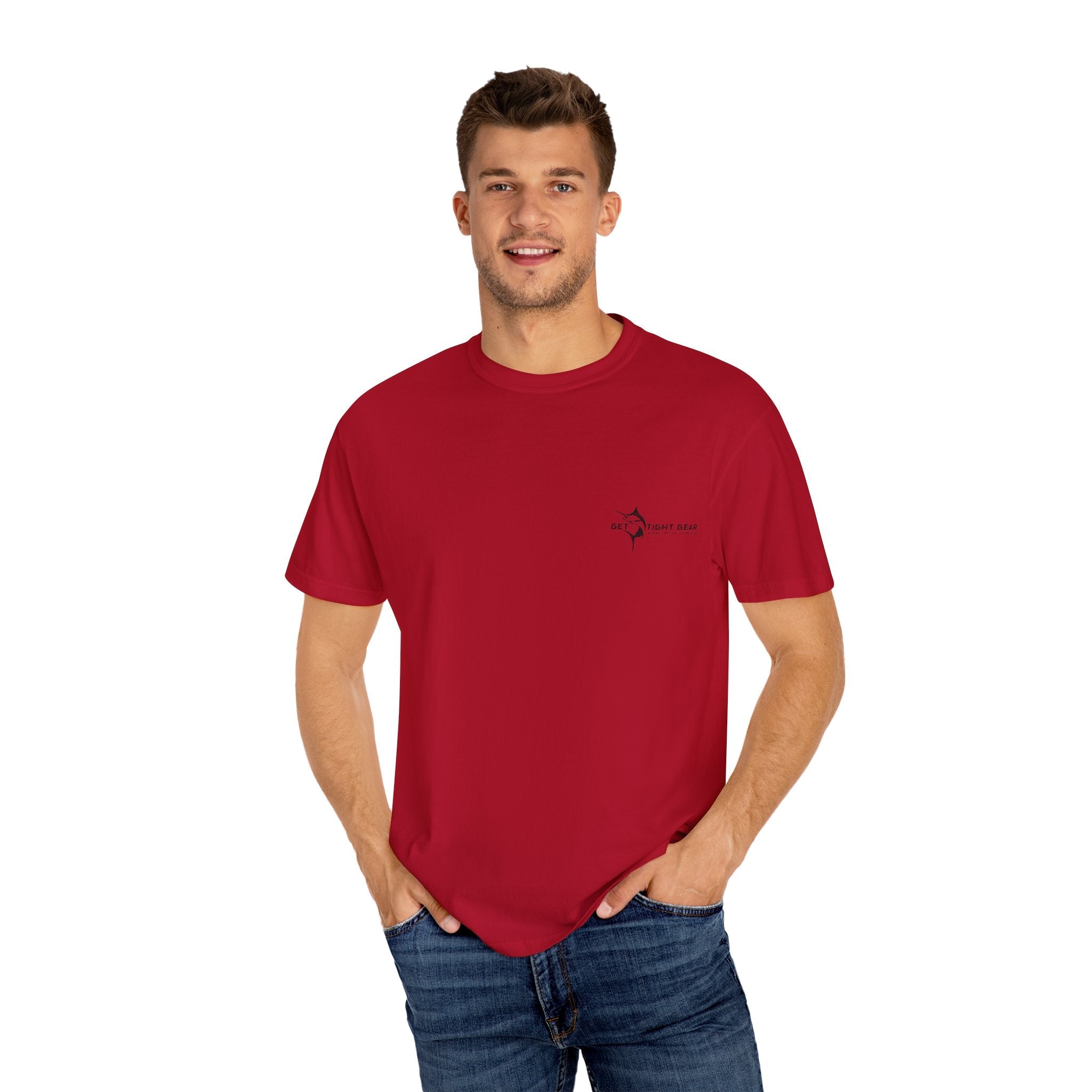 Patriotic Marlin Graphic T-Shirt, American Flag Tee, Summer Casual Wear, Unisex Gift, Independence Day Stylish Top - Get Tight Gear