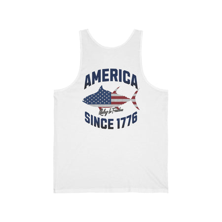 Patriotic Unisex Jersey Tank - America Since 1776, Summer Apparel, 4th of July Shirt, Beach Party Top, USA Pride Wear - Get Tight Gear