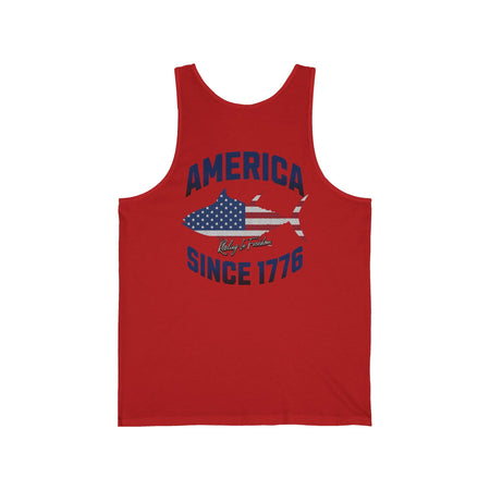 Patriotic Unisex Jersey Tank - America Since 1776, Summer Apparel, 4th of July Shirt, Beach Party Top, USA Pride Wear - Get Tight Gear