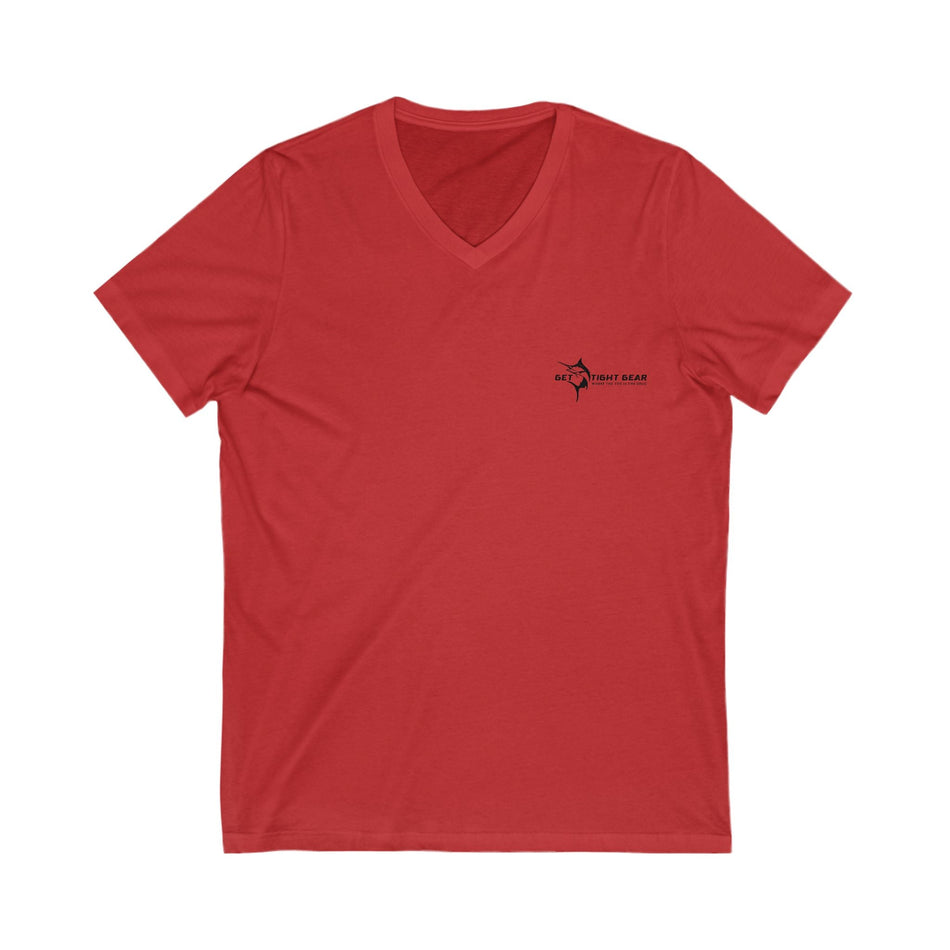 Patriotic V - Neck Tee for Independence Day, USA Freedom T-Shirt, Summer BBQ Apparel, 4th of July Wear, Casual Freedom Shirt - Get Tight Gear