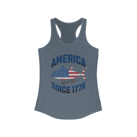 Patriotic Women's Racerback Tank Top, Ideal for Independence Day, Summer BBQs, Casual Outings, Fourth of July, American Pride - Get Tight Gear