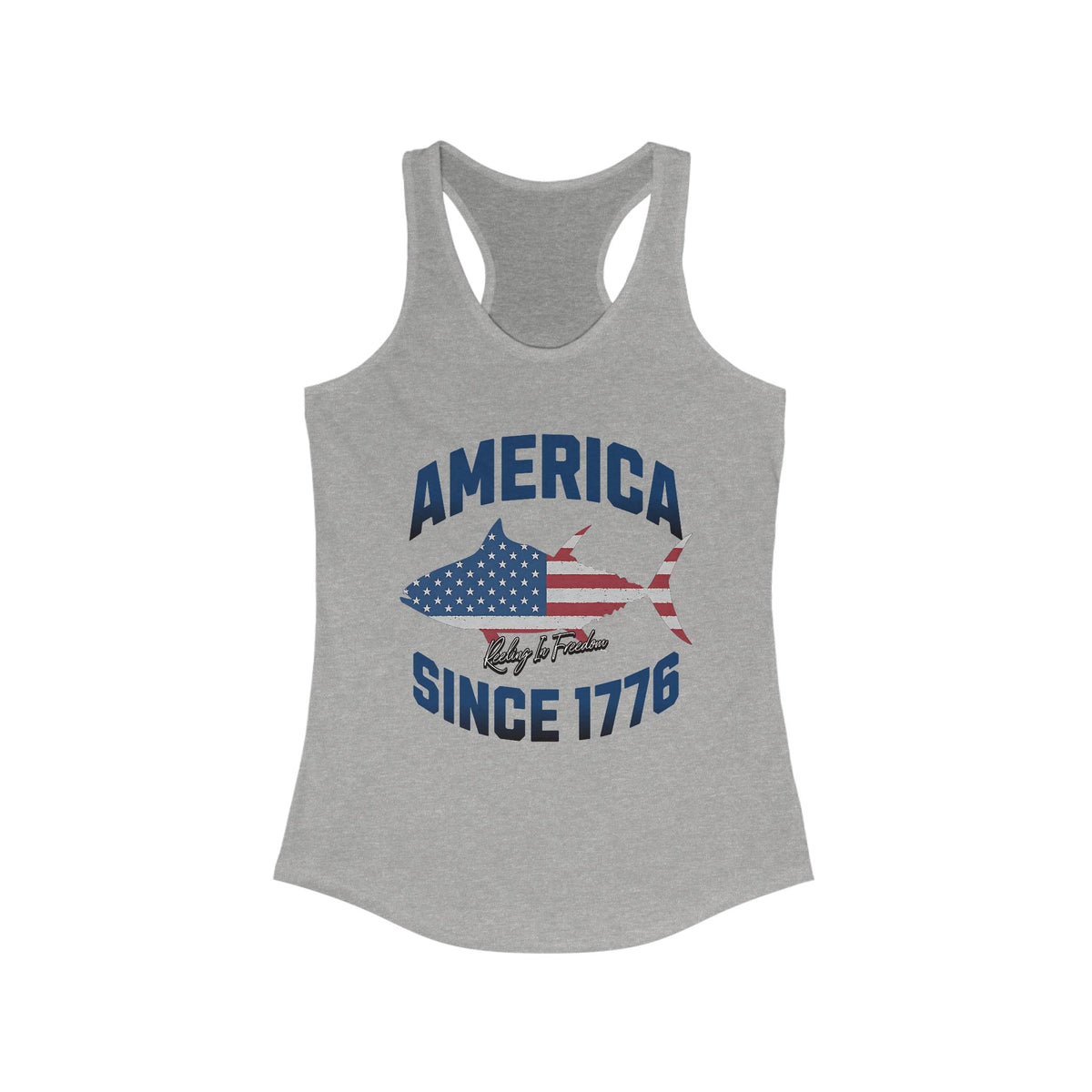 Patriotic Women's Racerback Tank Top, Ideal for Independence Day, Summer BBQs, Casual Outings, Fourth of July, American Pride - Get Tight Gear