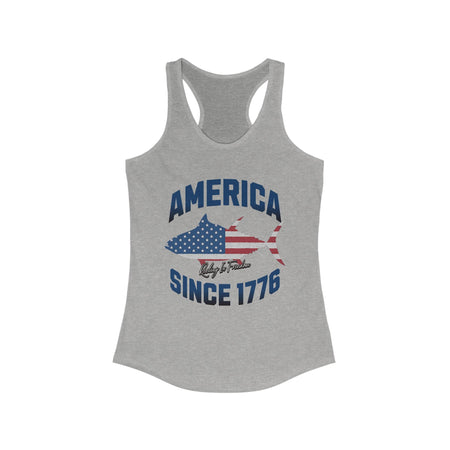 Patriotic Women's Racerback Tank Top, Ideal for Independence Day, Summer BBQs, Casual Outings, Fourth of July, American Pride - Get Tight Gear