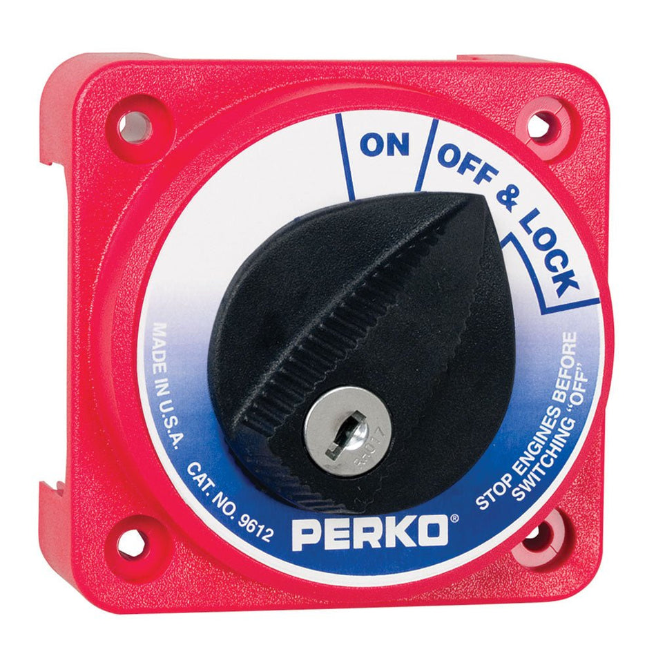 Perko 9612DP Compact Medium Duty Main Battery Disconnect Switch w/Key Lock - Get Tight Gear